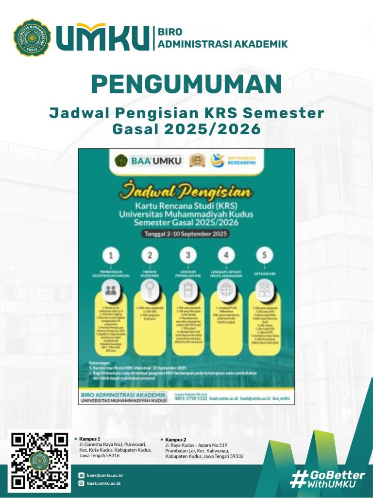 Pemberitahuan Periode KRS Semester Gasal Tahun Akademik 2025/2026