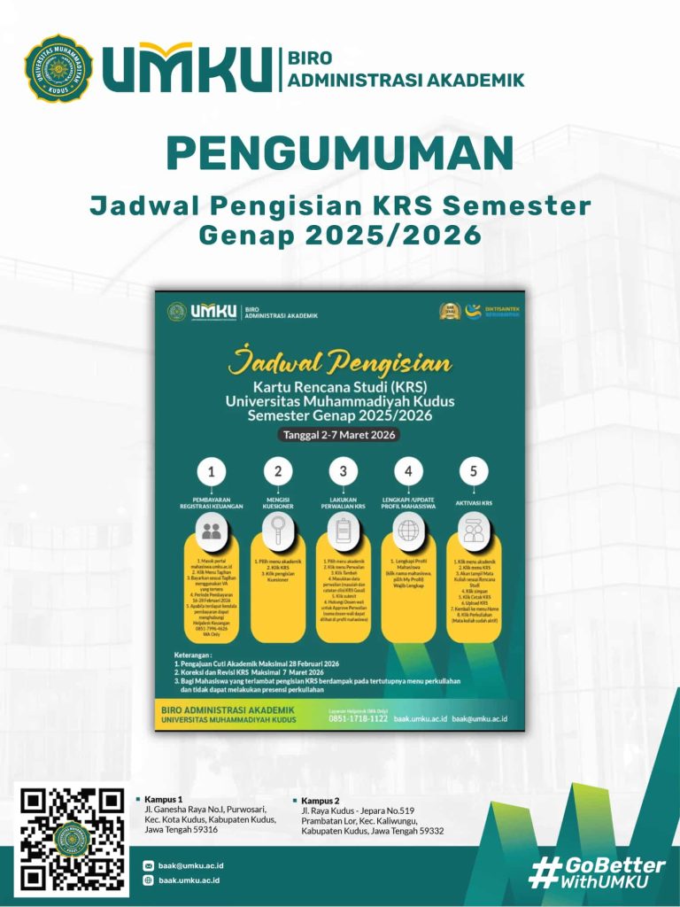 Pengumuman Jadwal Pengisian KRS Semester Genap 25/26